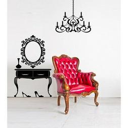 00544 Wall Stickers Adesivi Murali Salottino chic specchio c