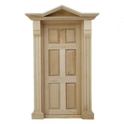 1:12 Porta Esterna In Legno A 6 Pannelli E Cornice Per Case 