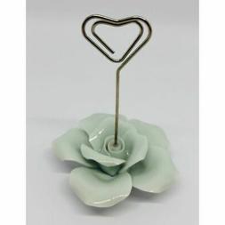 6 PZ Segnaposto ROSA VERDE ACQUA porcellana 8x8x9.5 cm BOMBO