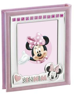ALBUM CORNICE PORTAFOTO BIMBA ARGENTO DISNEY ROSA MINNIE VAL