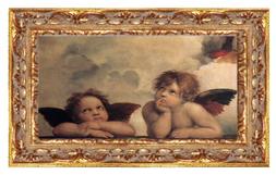 Angeli, Stampa su tela / PVC + Cornice Oro in legno, Spessor