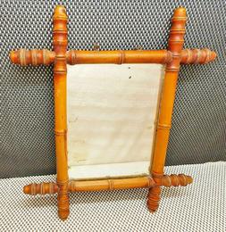 Antico Piccolo Specchio Cornice IN Legno Turned Imitazione B