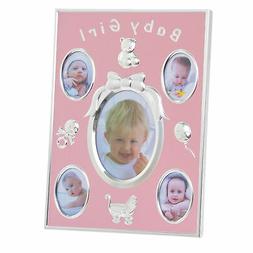Argento/Rosa Bambino Multi Foto Cornice - Contiene 5 Immagin