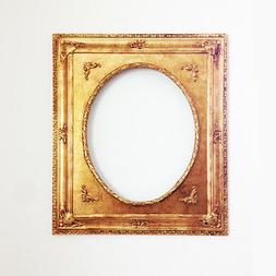 Bellissima cornice in legno color oro ovale cm 13x18
