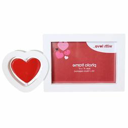 Bianco 4'X 6' Foto Telaio Con Cuore Rosso Girevole - Valenti