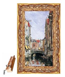Boudin, Il Canale di Scheffer, Stampa su tela /PVC+ Cornice 