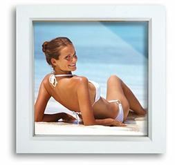 Innova Editions Box cornice di legno bianco 20 x 20 cm/ 8 x 