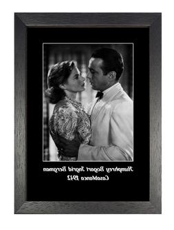 Casablanca 1942 Bogart Bergman Bacio Poster Bianco e Nero Ro