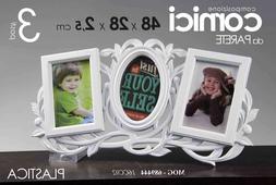 COMPOSIZIONE PORTAFOTO CORNICE 3 POSTI 48*28*2,5CM PLASTICA 