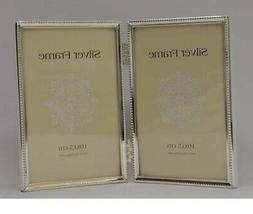 Cornice 10x15 da tavolo art.120DS04-4R Doppia Vert. Silver