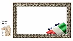 Cornice Argento intagliata in legno per foto,stampe,poster -