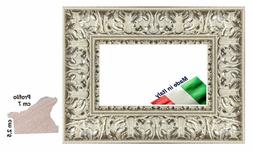 Cornice Bianca e Argento intagliata per quadri,stampe,dipint