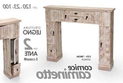 CORNICE CAMINO STRUTTURA IN LEGNO 120*23*100 CM 2 ANTE E 5 C