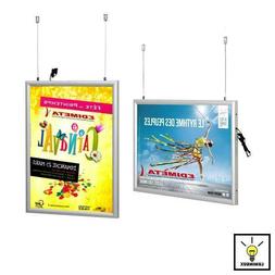 Cornice click-clack LED bifacciale 100 x 70 cm sospesa su ca
