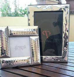 CORNICE COPPIA PORTAFOTO ARGENTO MIS 10X15/6X6 RETRO LEGNO W