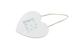 cornice cuore legno bianco cerimonia comunione ricordo shabb