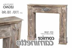 CORNICE FINTO CAMINO CAMINETTO 110*18*H94 CM LEGNO ANTICATO 