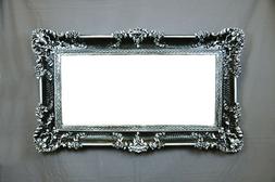 CORNICE GRANDE NERO E ARGENTO STILE BAROCCO VENEZIANO VINTAG