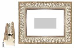 Cornice in legno Argento classica con passepartout per foto,