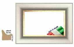 Cornice in legno Bianca con rigo Oro per foto,stampe,dipinti