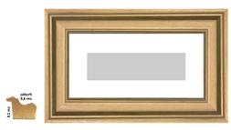 Cornice in legno GREZZO a sguscio con pass per quadri, stamp
