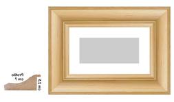 Cornice in legno GREZZO a sguscio con pass per quadri, stamp