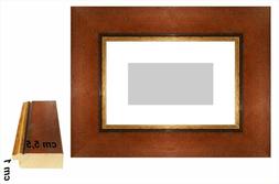 Cornice in legno Noce Antico filo oro con passepartout x fot