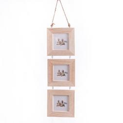 CORNICE LEGNO GREZZO 3 FOTO PORTAFOTO DECORARE DECOUPAGE DIP