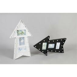 CORNICE MULTIFOTO FRECCIA IN PVC BIANCO/NERO CON LED