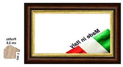 Cornice Noce rustica filo oro in legno per stampe,foto,tele 