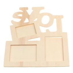Cornice per foto di famiglia in legno rustico Hollow Love fa