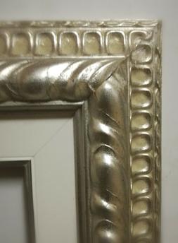 CORNICE PER QUADRI IN LEGNO ARGENTO FOGLIA CLASSICO CON PASS