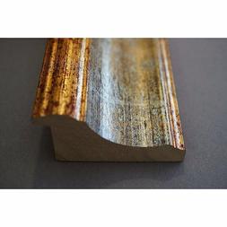 CORNICE PER QUADRI SU TELA ORO/COLORE CON PASSEPARTOUT IN LE