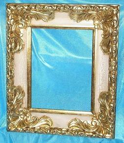CORNICE PER QUADRO SPECCHIO SPECCHIERA CRACCHE' AVORIO E ORO