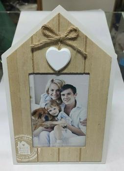 Cornice porta foto 9x14 cm in legno SHABBY CHIC, con cuore, 