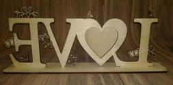 Cornice porta foto con scritta love glitterata in legno 48cm