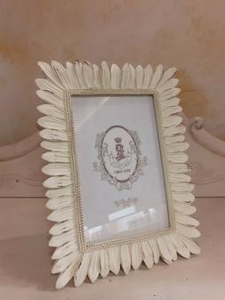 CORNICE PORTA FOTO RESINA BIANCO DECAPATO E PETALI ROYAL FAM