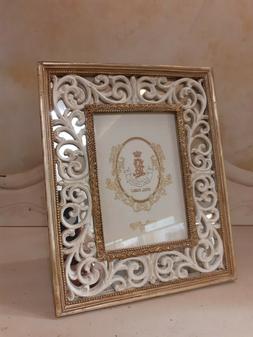 CORNICE PORTA FOTO RESINA E VETRO COLORE ORO E AVORIO ROYAL 