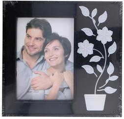 CORNICE PORTAFOTO 23x24cm PER FOTO 13x18cm NERA CON DECORAZI