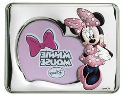 CORNICE PORTAFOTO BIMBA ARGENTO DISNEY ROSA MINNIE VALENTI C