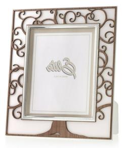 CORNICE PORTAFOTO IN ARGENTO FOTO LEGNO LASERATO TORTORA E B