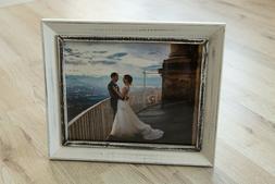 Cornice portafoto in legno bianco shabby per foto quadro da 