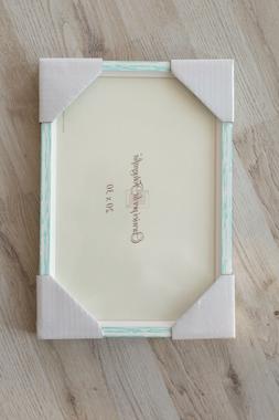 Cornice portafoto in legno shabby azzurro da appendere&nbsp; 20x