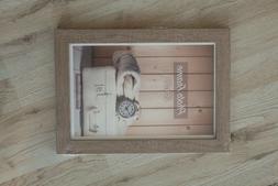 Cornice portafoto in legno shabby marrone da appendere o da 