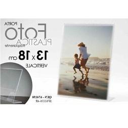 Cornice portafoto in plastica trasparente verticale 13x18 cm