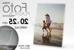 Cornice portafoto in plastica trasparente verticale 20x25 cm