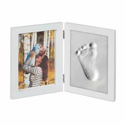 Relaxdays Cornice Portafoto per Bambini con Calco in Gesso, 