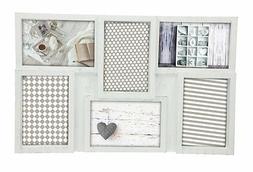 Cornice portafoto, shabby chic "LOVE", pvc effetto legno,6 p