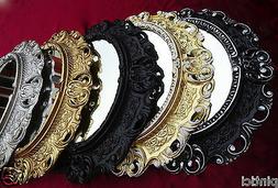 Antico Ovale Nero Barocco Cornice Foto Telaio 45x37 Spiegelr