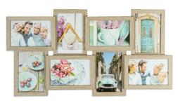 Collage 57x30cm 8 Foto 10x15 Rovere Sbiancato Mdf Legno Vetr